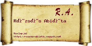 Rózsás Abiáta névjegykártya